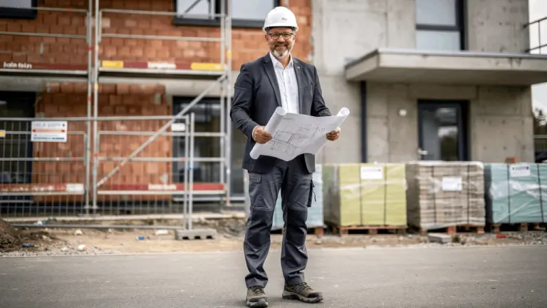 Bausachverständiger auf einer Baustelle in Langenfeld